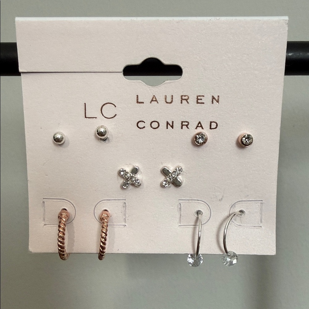 LC Lauren Conrad Mixed Metal Earring Set